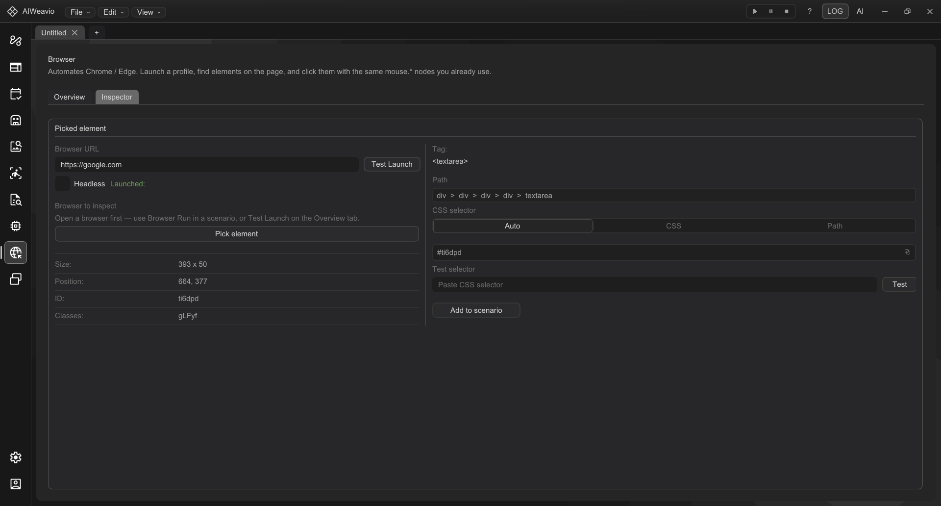 Pick elements from the live page