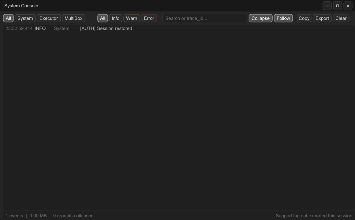 Filter, search, export